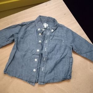 NWOT 6-12m Gymboree Blue Denim Long-sleeve Button Down